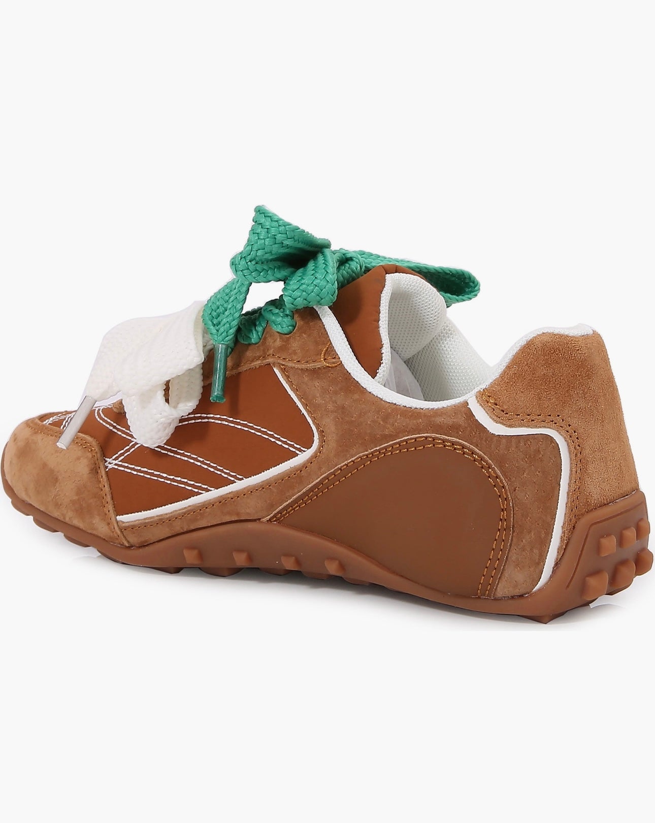 Brown Double Tie Suede Sneakers