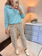 Mint Sky Scuba Half Zip Pullover Sweatshirt