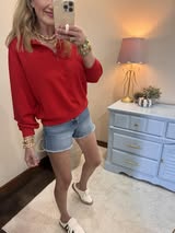Ruby Scuba Half Zip Pullover Sweatshirt