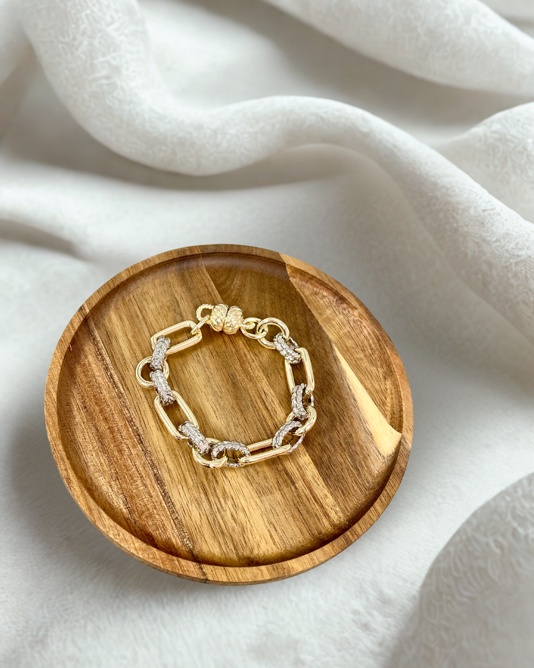 Thick Silver/Gold Combo Magnetic Bracelet