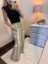 Sage & Lilac Lace Detailed Track Pants With Pockets