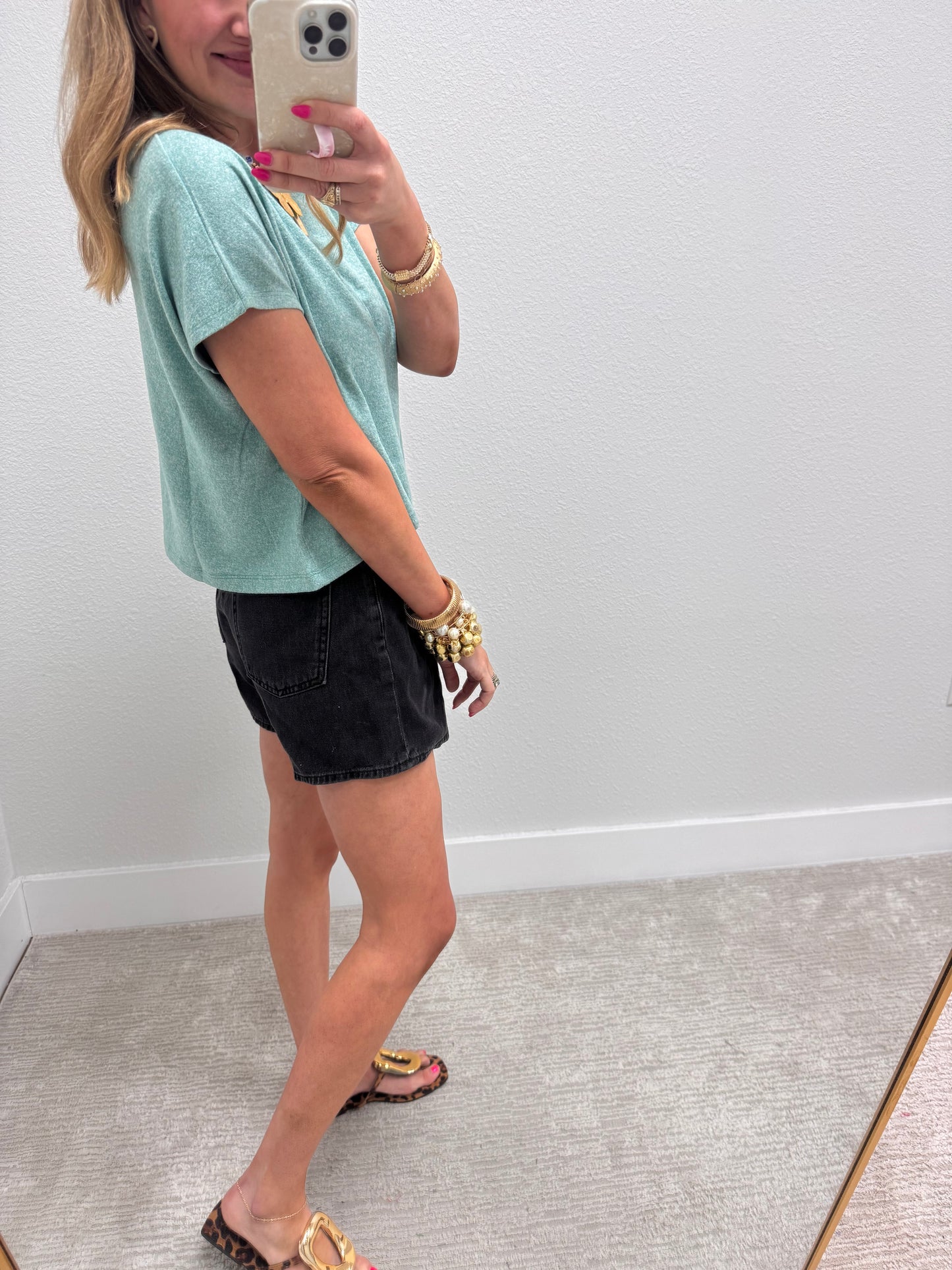 Black JBD Pleated Denim Shorts