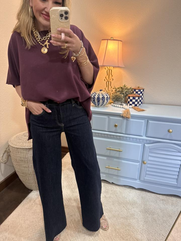 Plum Malibu Vintage Dolman Top