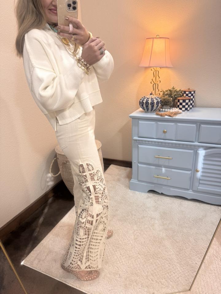 Ivory Crop Mock Neck