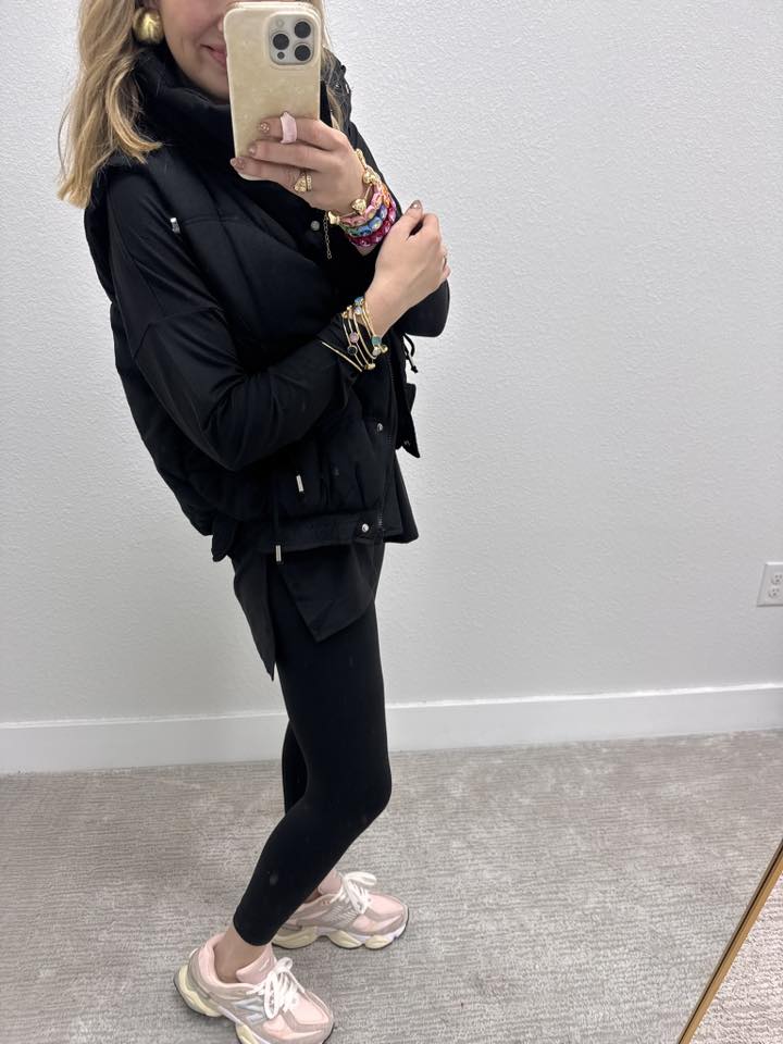 Black High Neck Quilting Puffer Vest