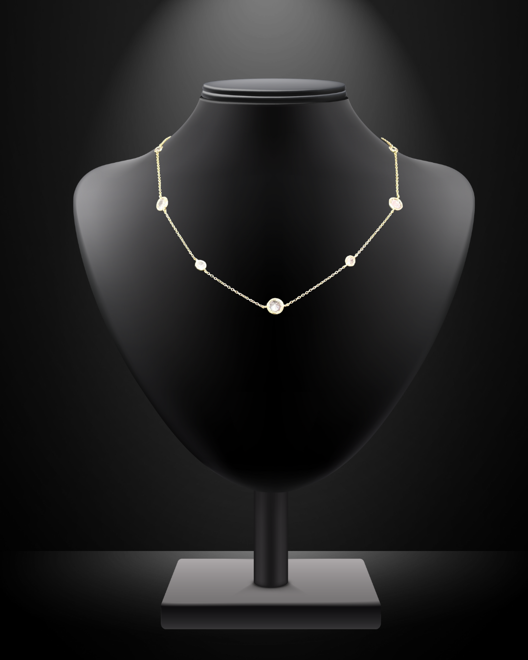 Lux Crystal Chain Necklace (silver and gold)