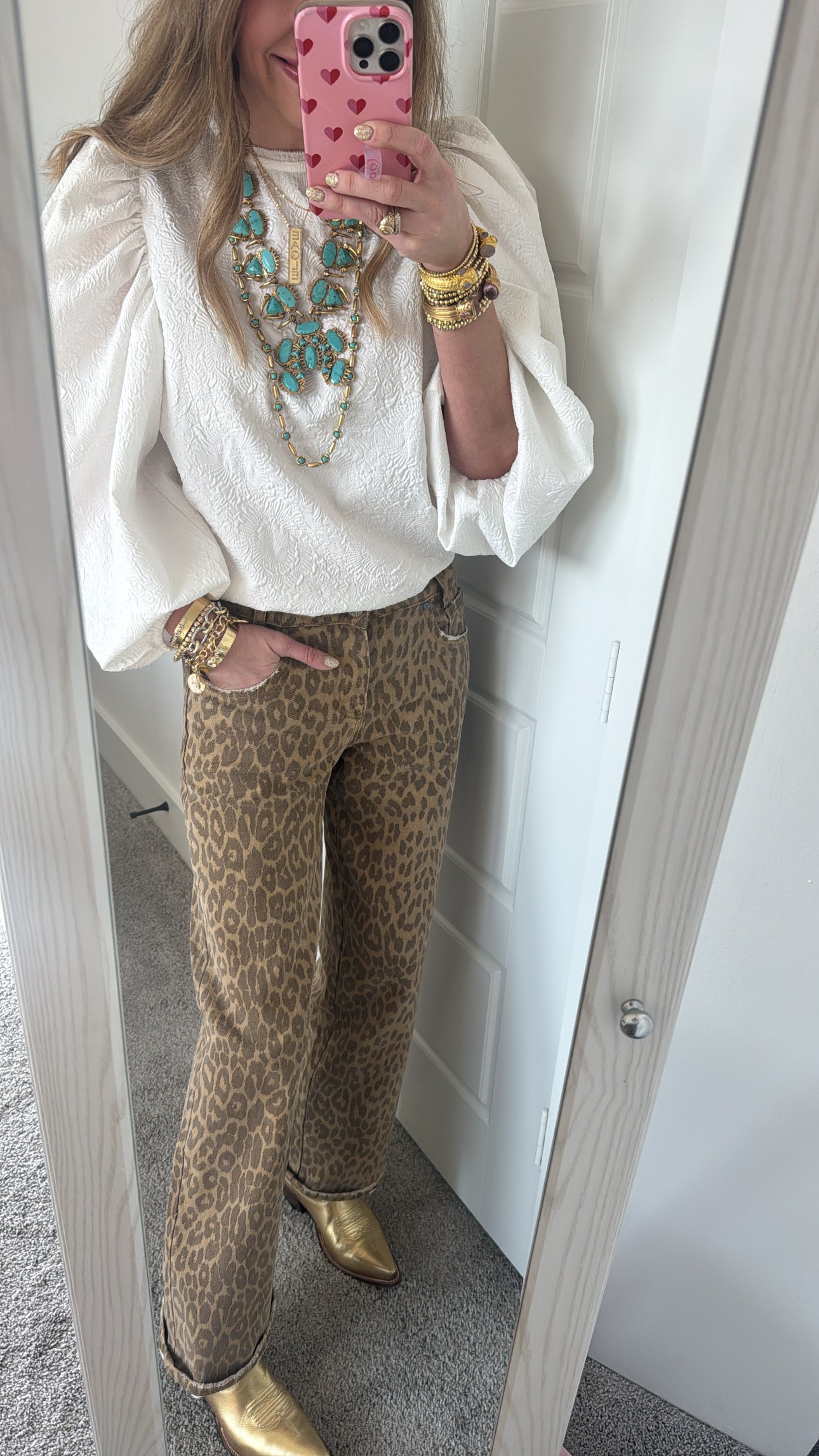 White Embossed Puff Sleeve Top RESTOCK PRE ORDER