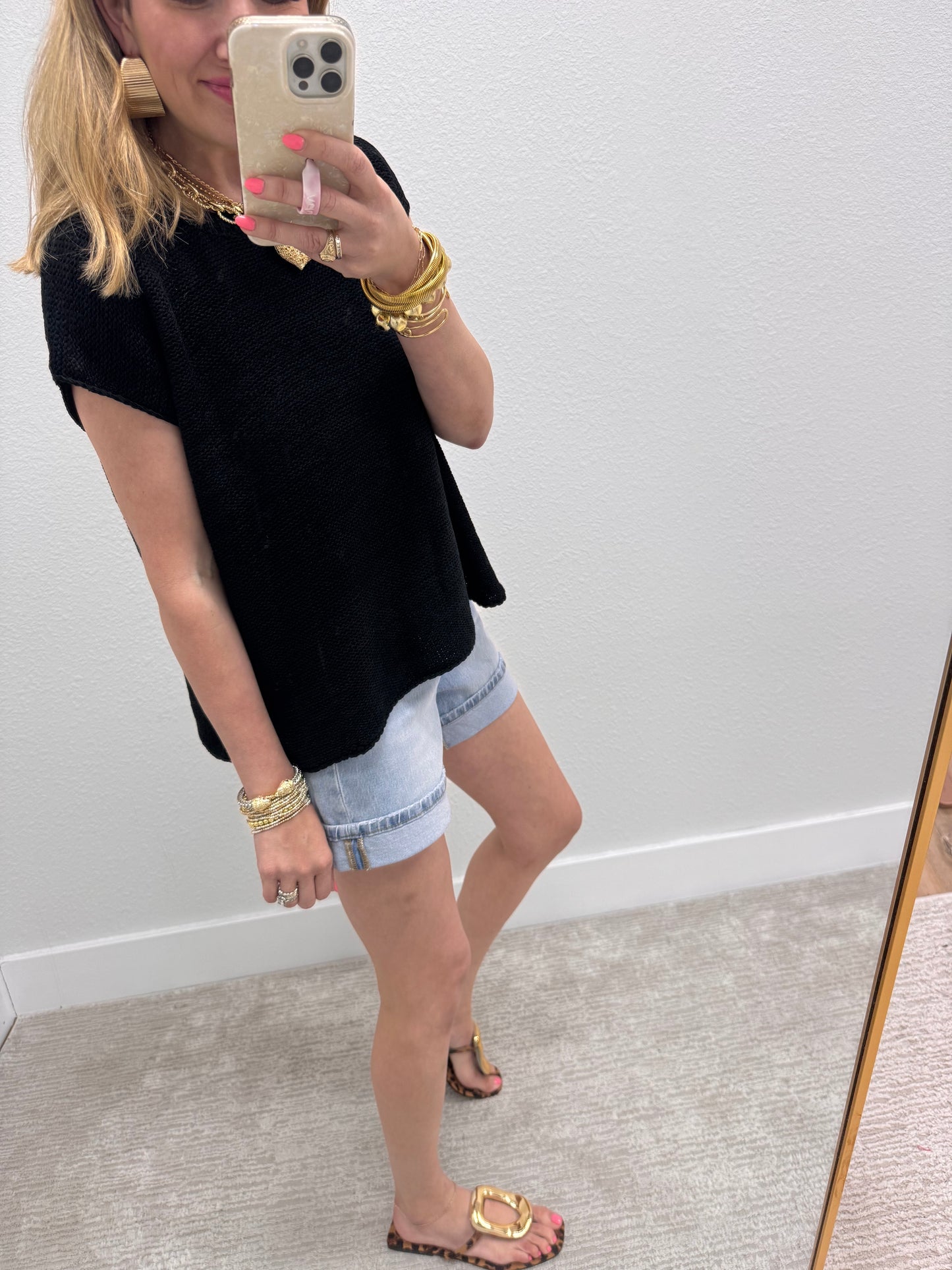 Aug11- Black Knit Sweater Tank