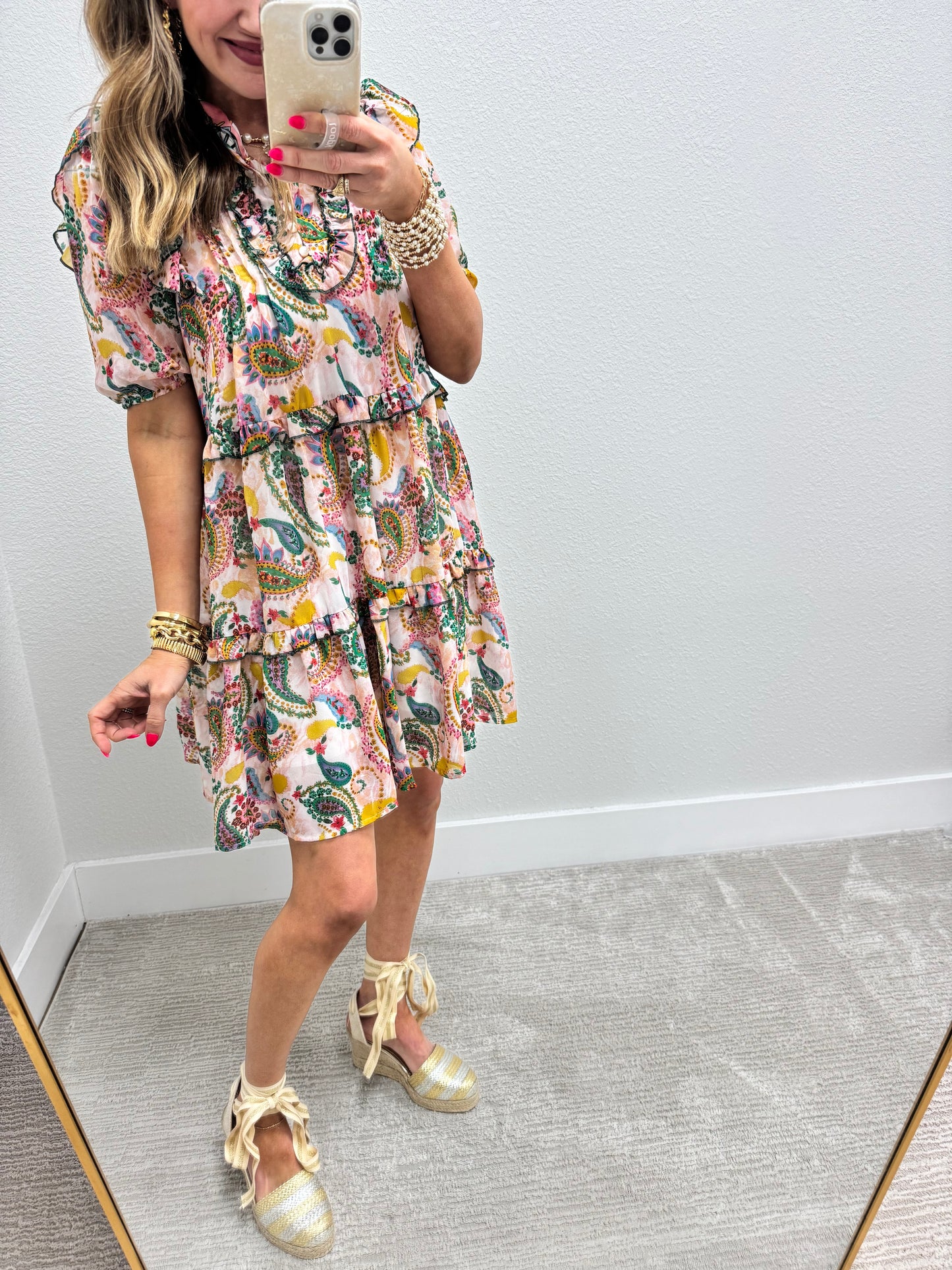 Floral Paisley Printed Mini Dress