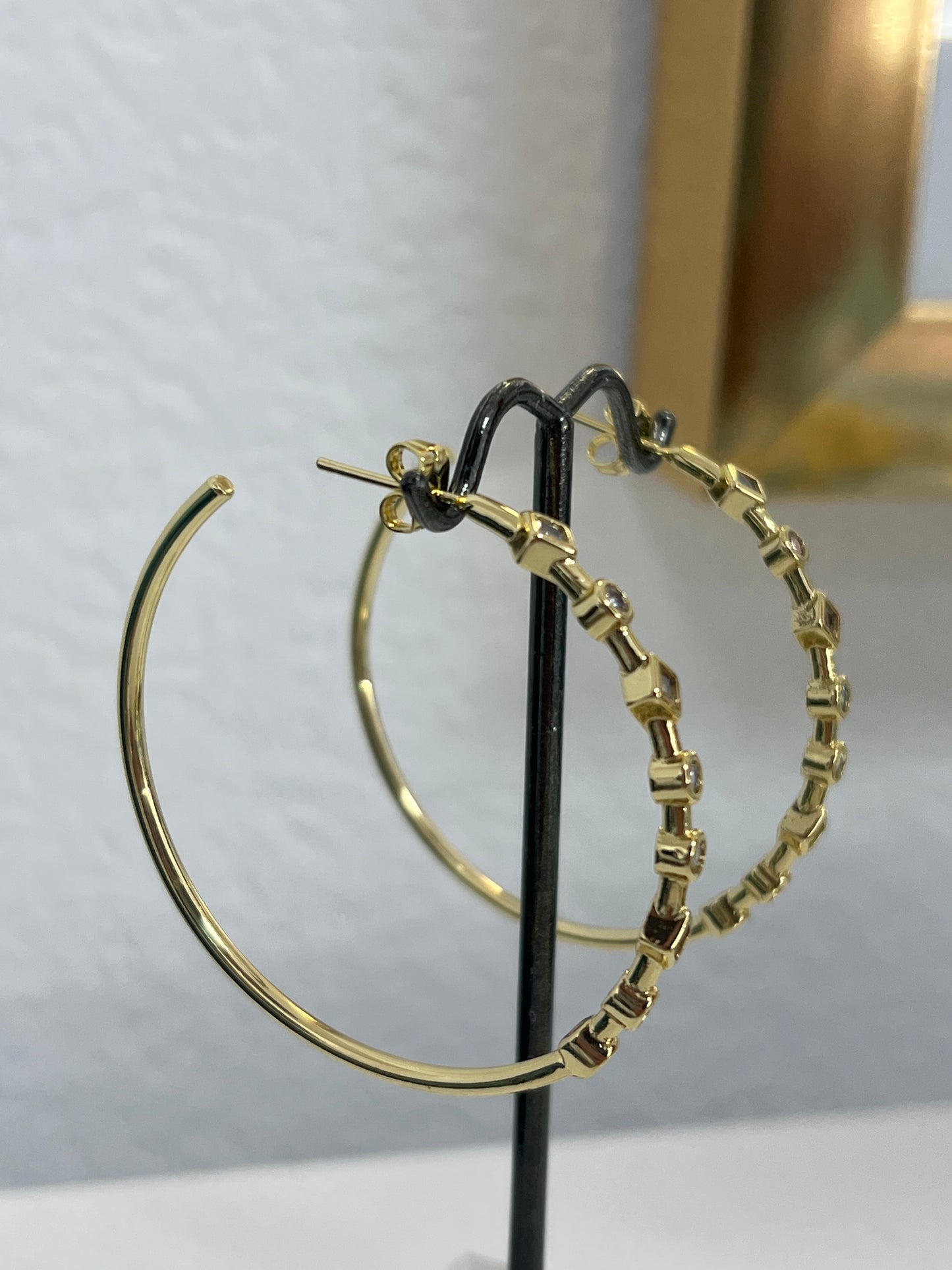 Diamond Studded Hoops