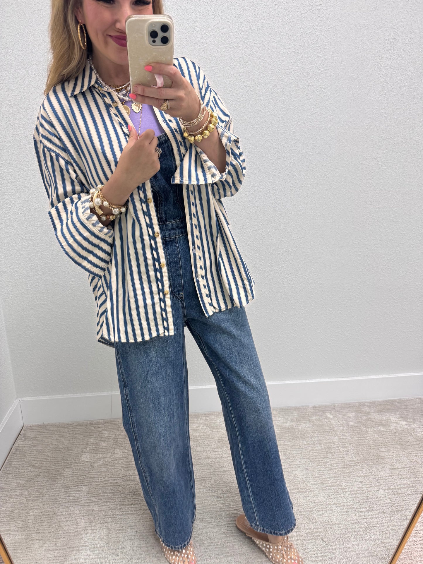 Aug11- Star Back Denim overalls