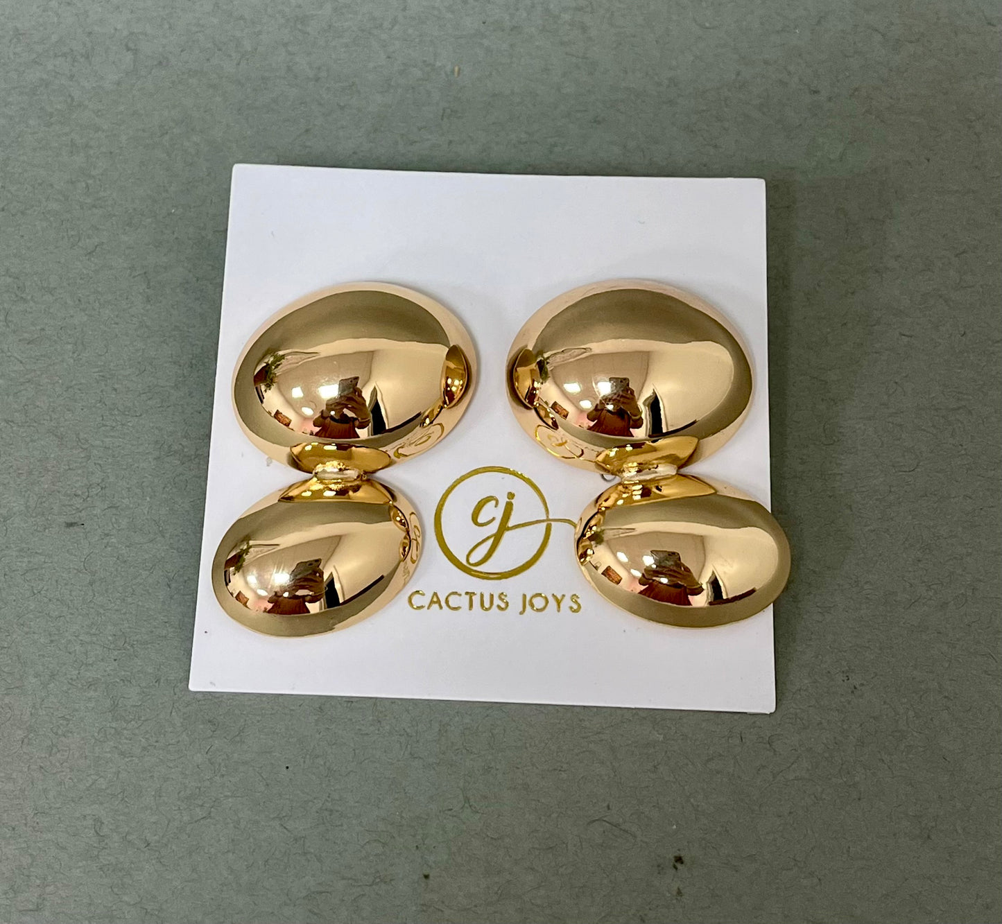 Double Gold Ball Stud Earrings