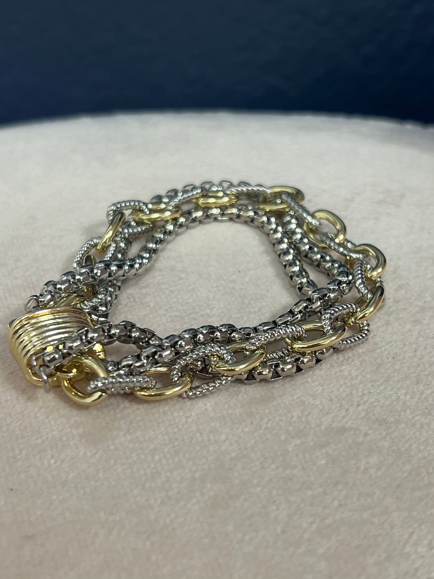 Three Stand Magnetic Mix Metal Bracelet