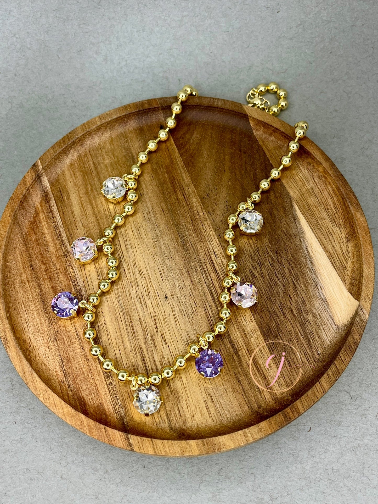 Luxe Crystal Drop Down Necklace