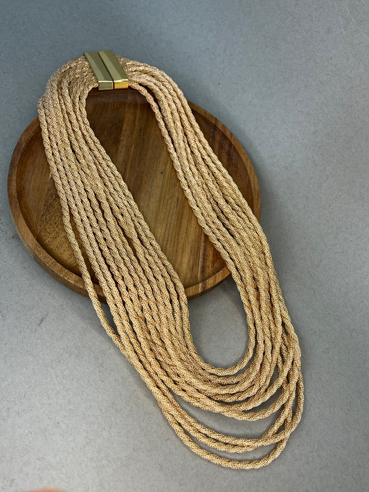 Multi Gold Strand Magnetic Necklace