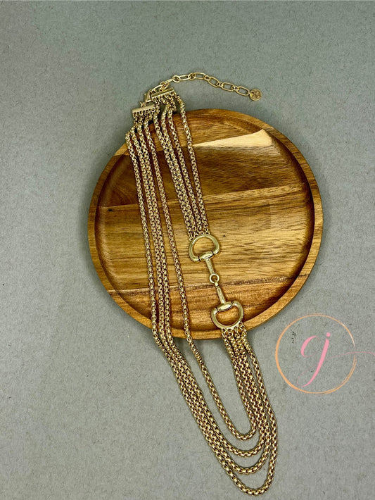 Gold Layered Chain with Horse Bit