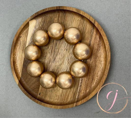 Soft Finish Large Gold Stretch Bracelet