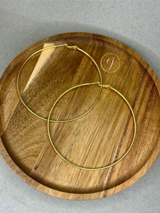 Large 14K Dipped Thin Gold Hoops
