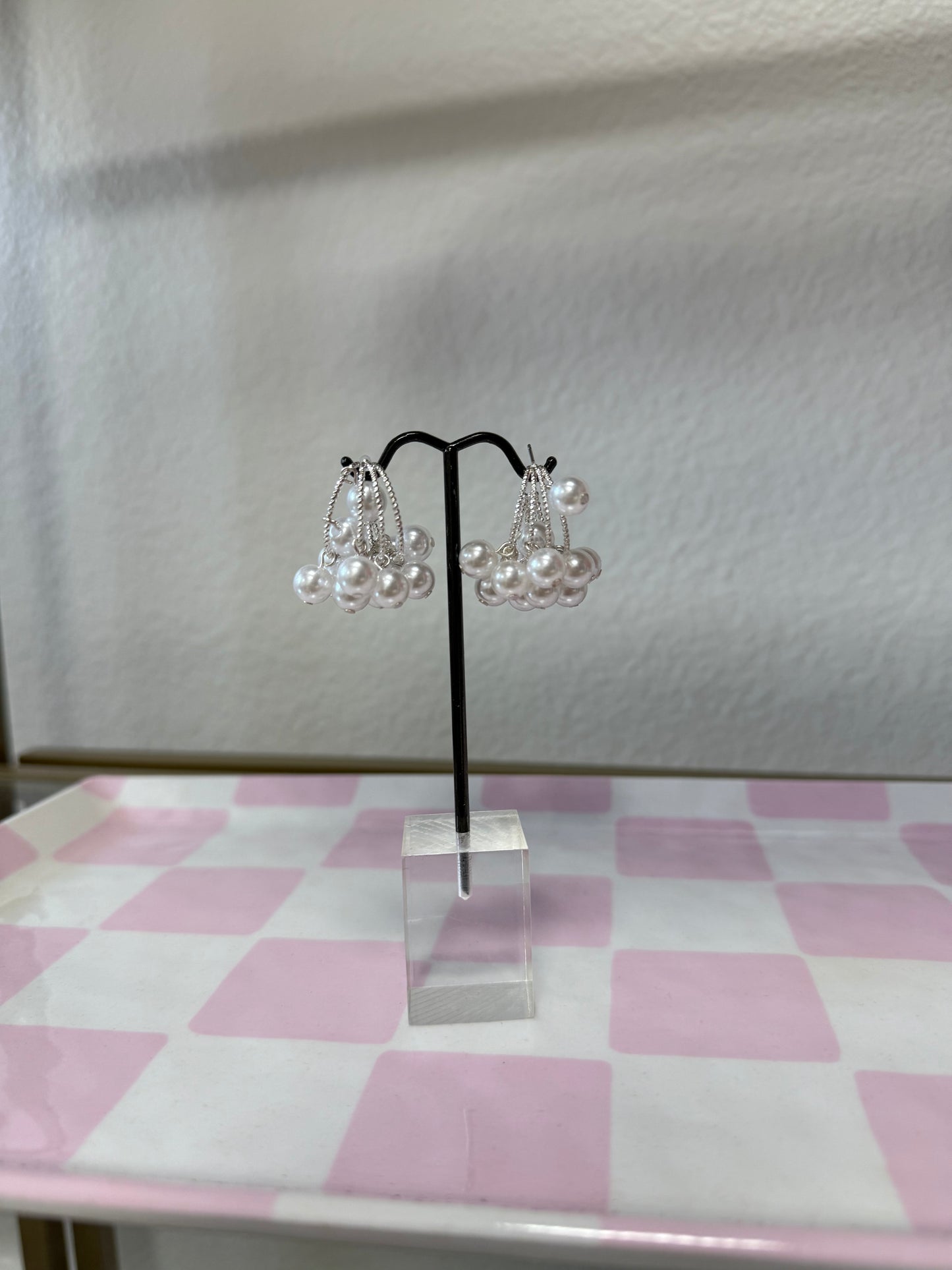 Mini Pearl Cluster Hoop (Gold and Silver)