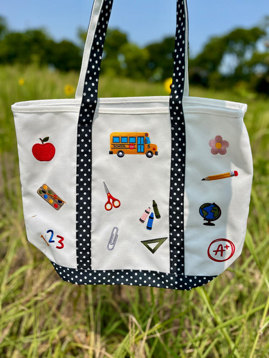 Embroidered Teacher Tote