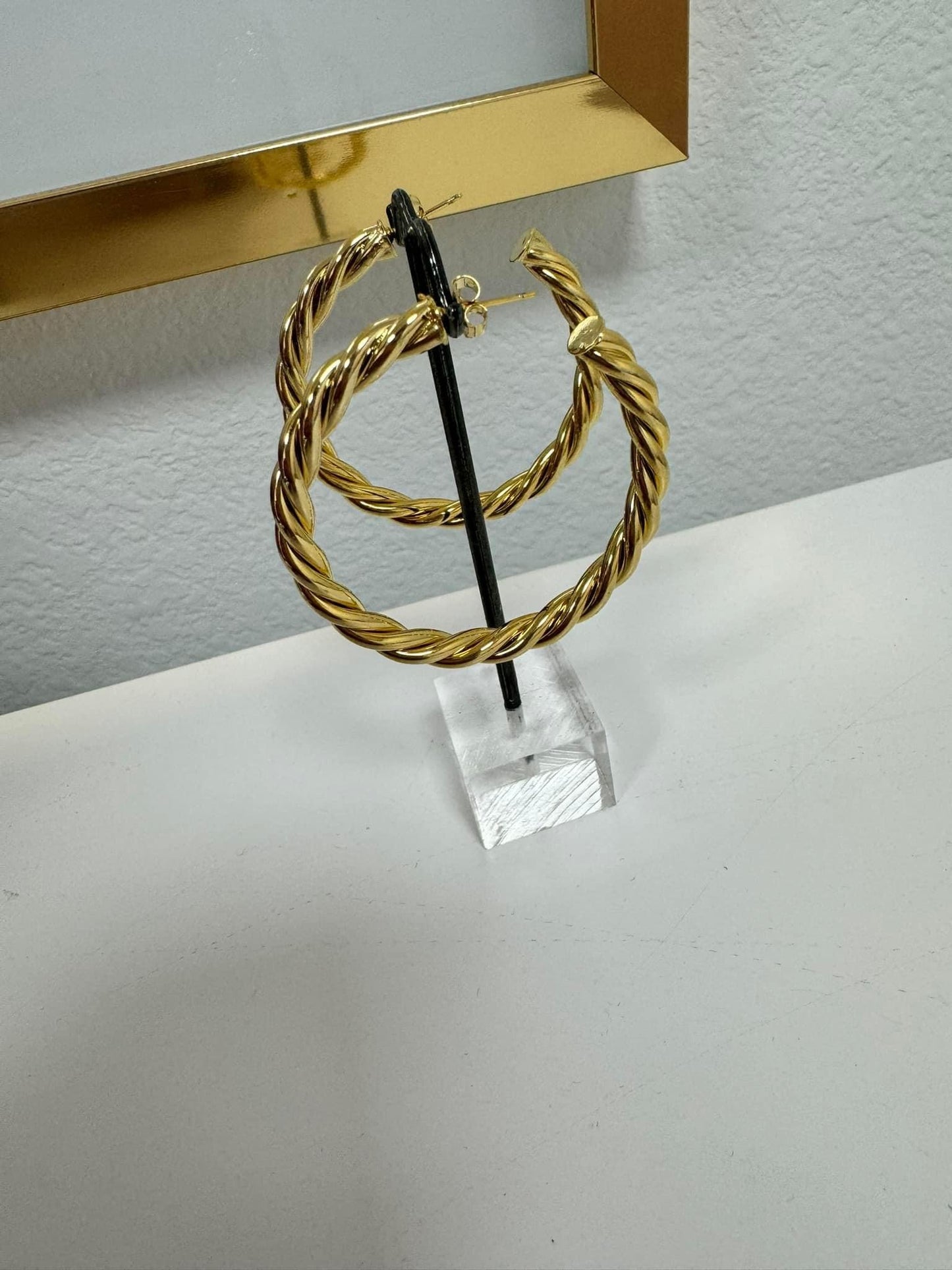 Gold Twist Hoops