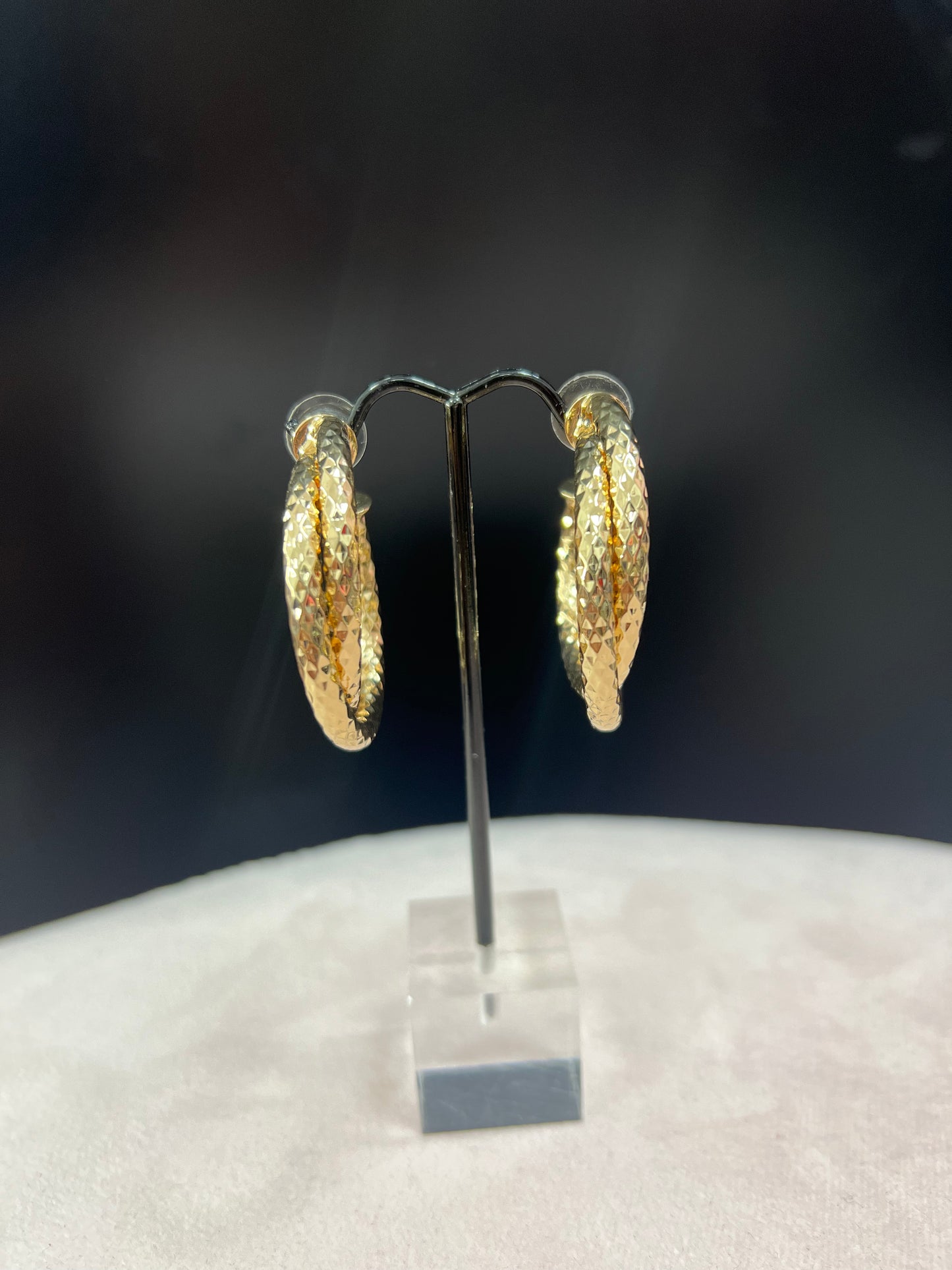 Textured Small Twist Hoop (Gold & Silver)