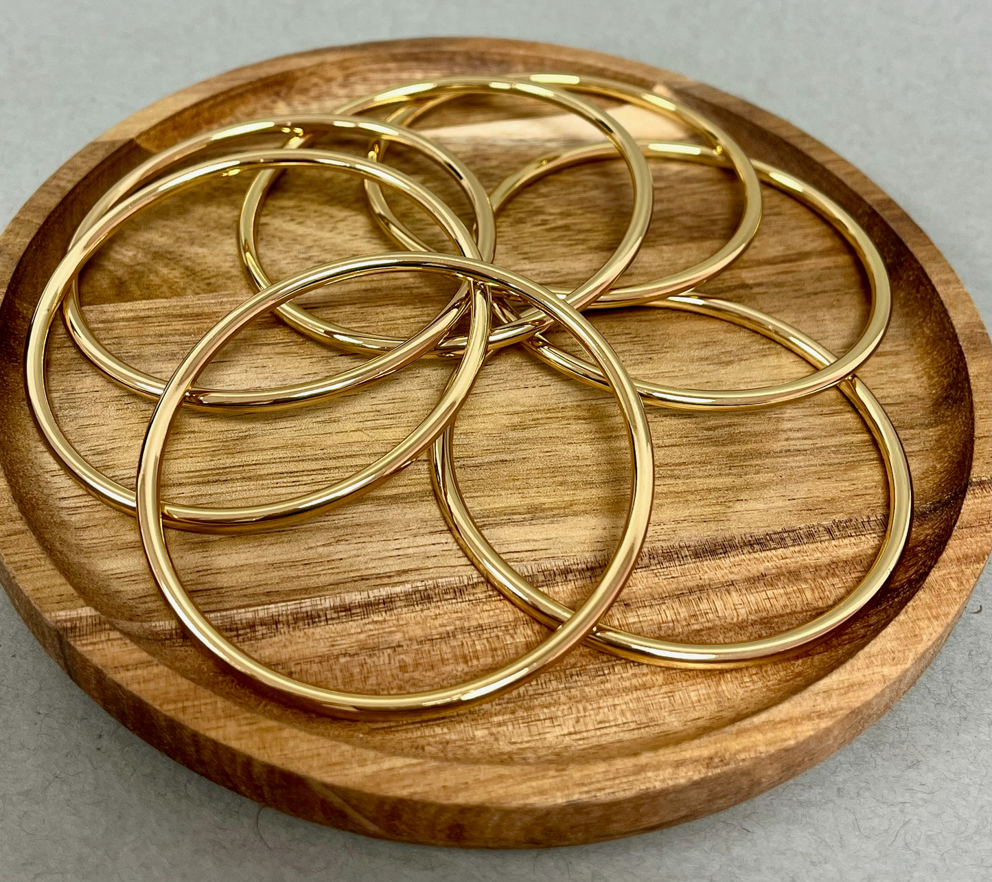 Set of 7 Stainless Steel Bracelets- Gold