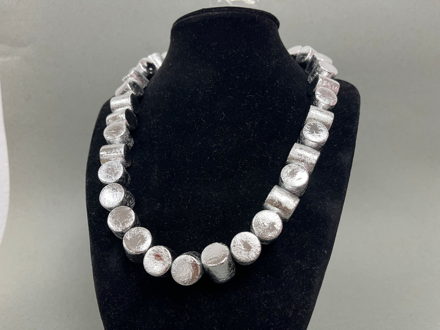 Matte Multi Round Necklace (Silver and Gold)