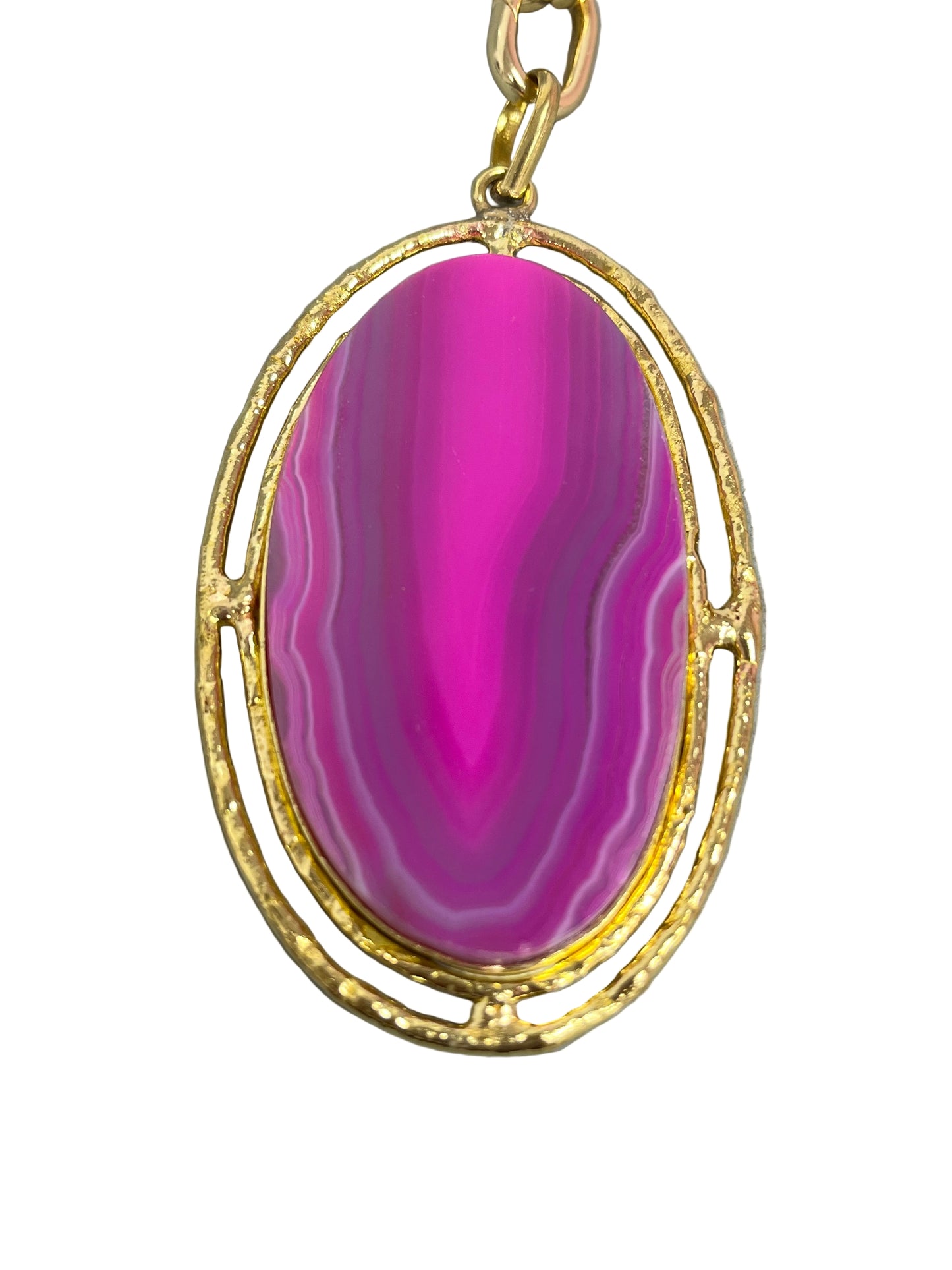 Agate Slab Pendant Pink