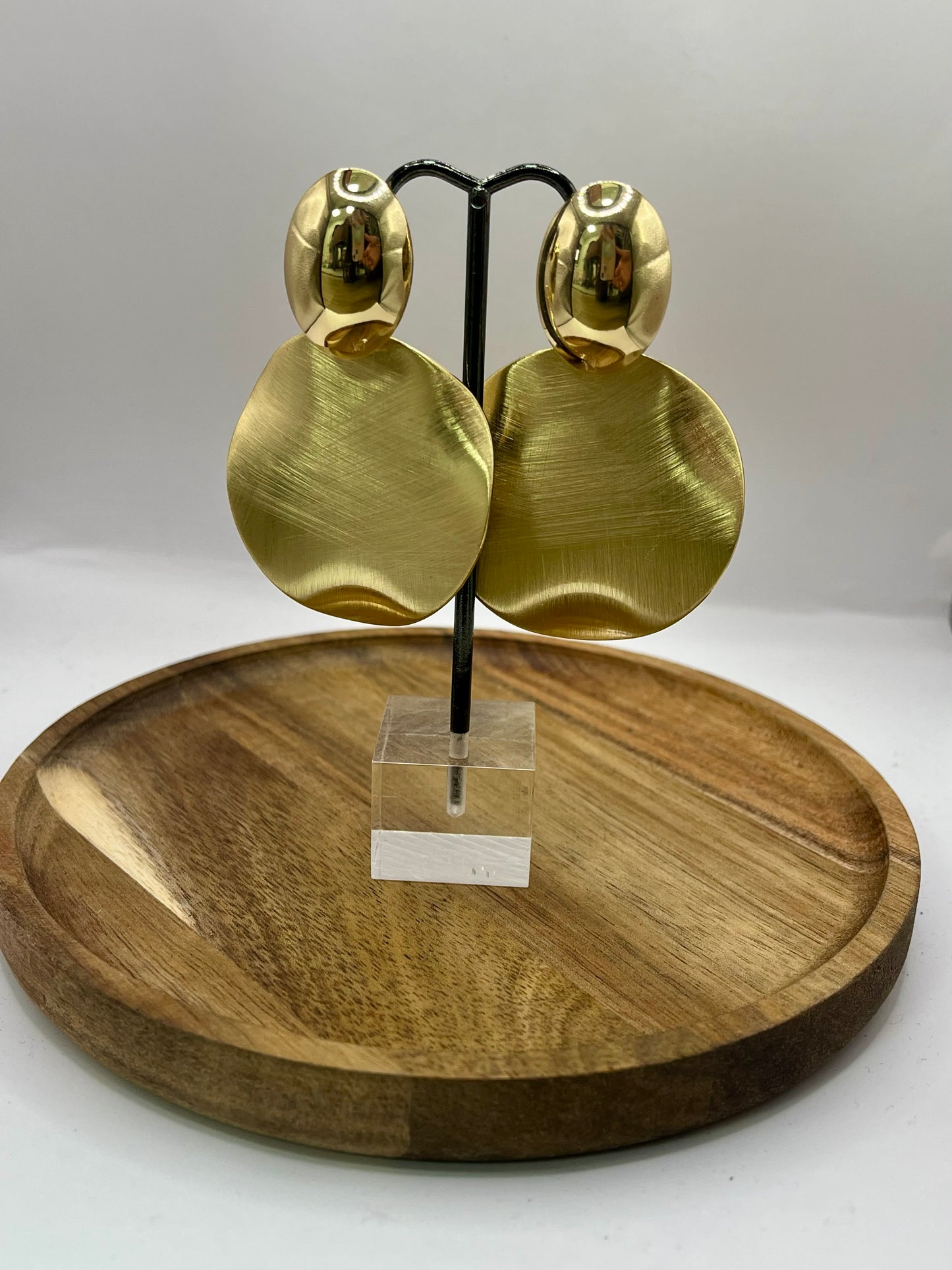 Double Circle Gold Earrings