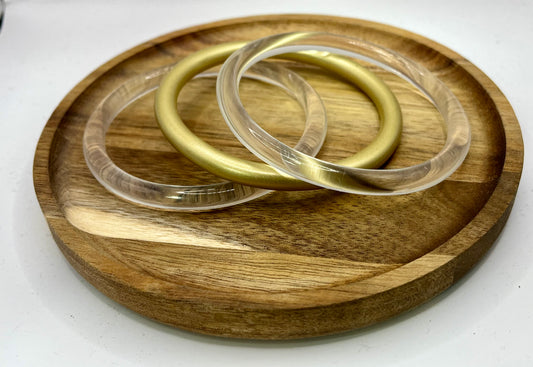 Gold and Clear Bracelet Set