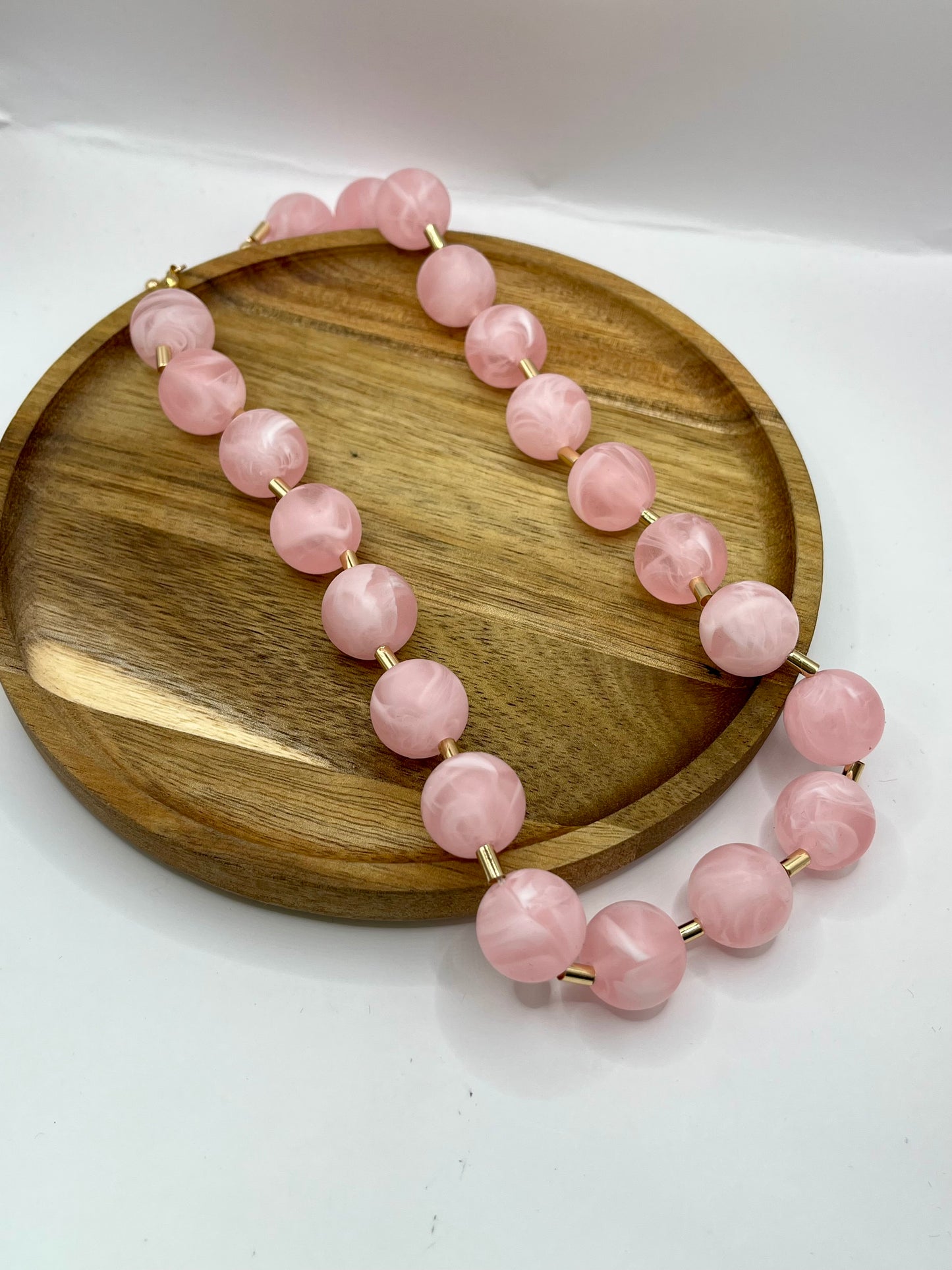 Pink Round Bead Necklace