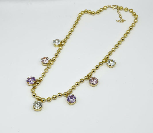 Lux Crystal Drop Down Necklace