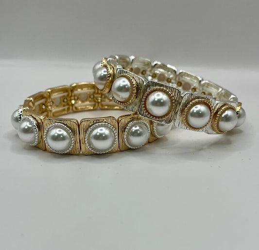 Square Pearl Stretchy Bracelet
