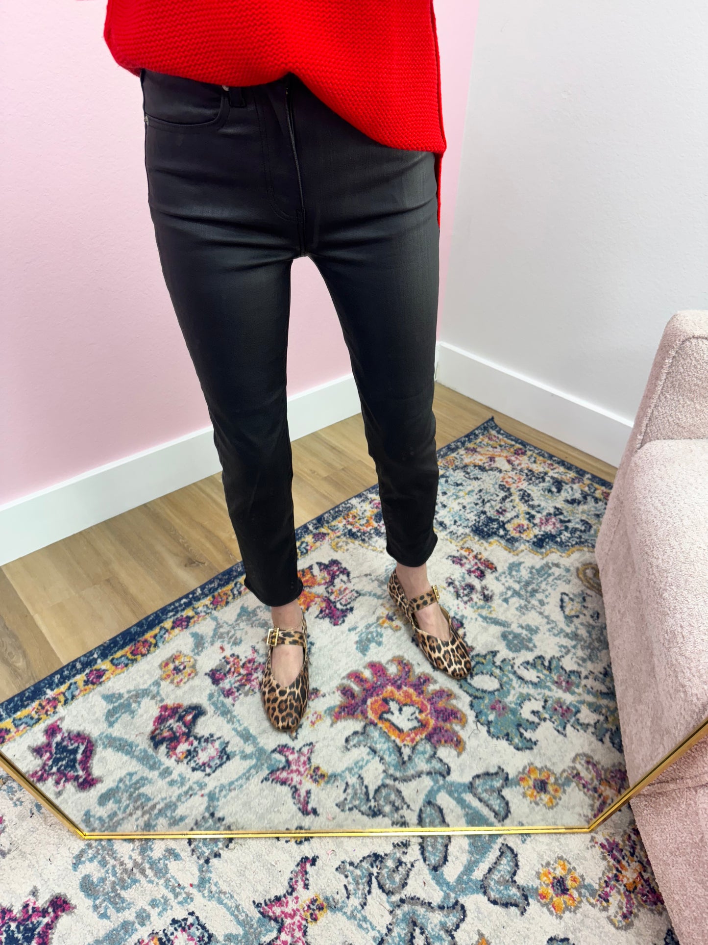 DAZE Black Coated Asphalt High Rise Jeans