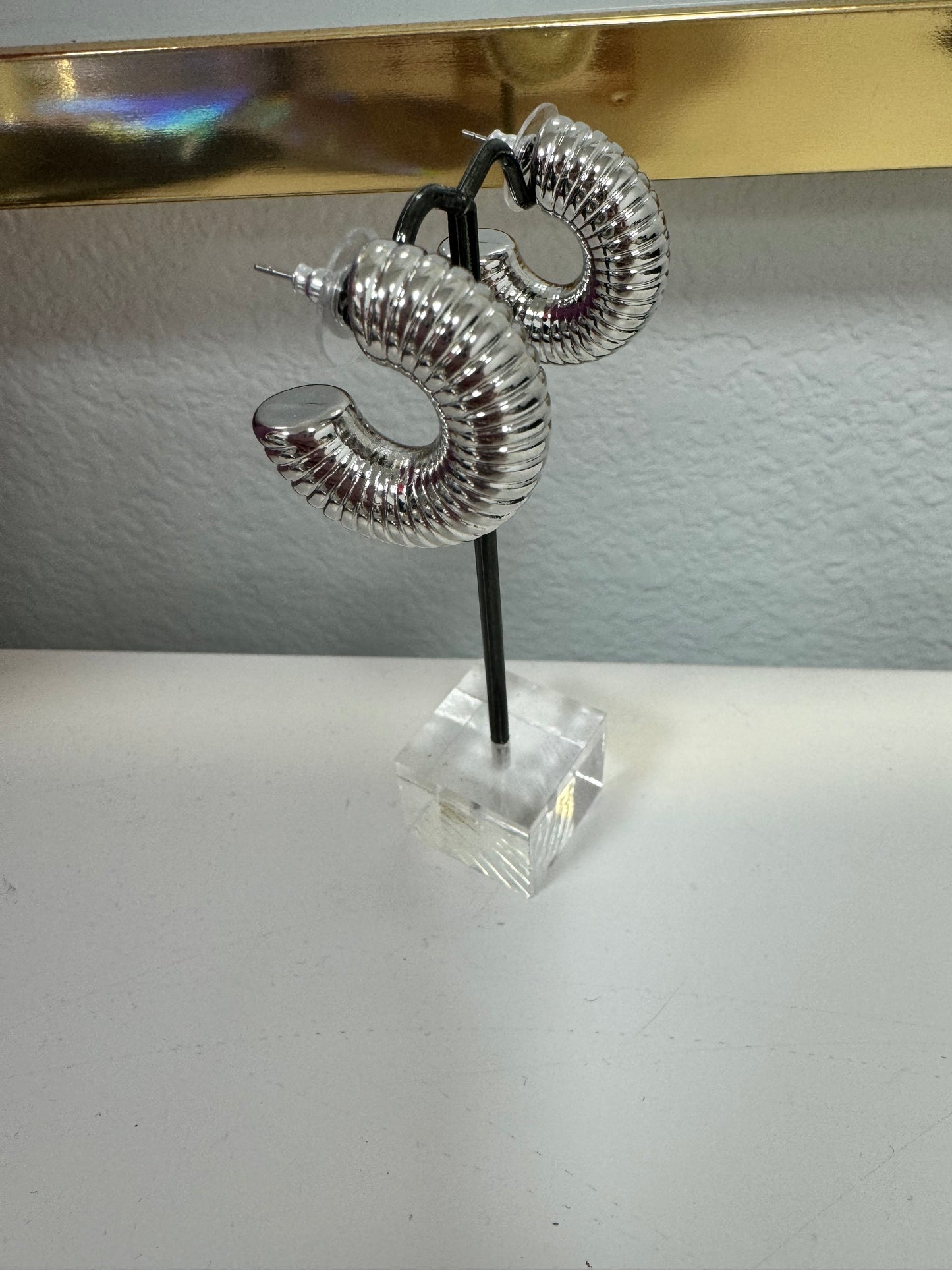 Cable Style Chunky Hoop (silver and gold!)