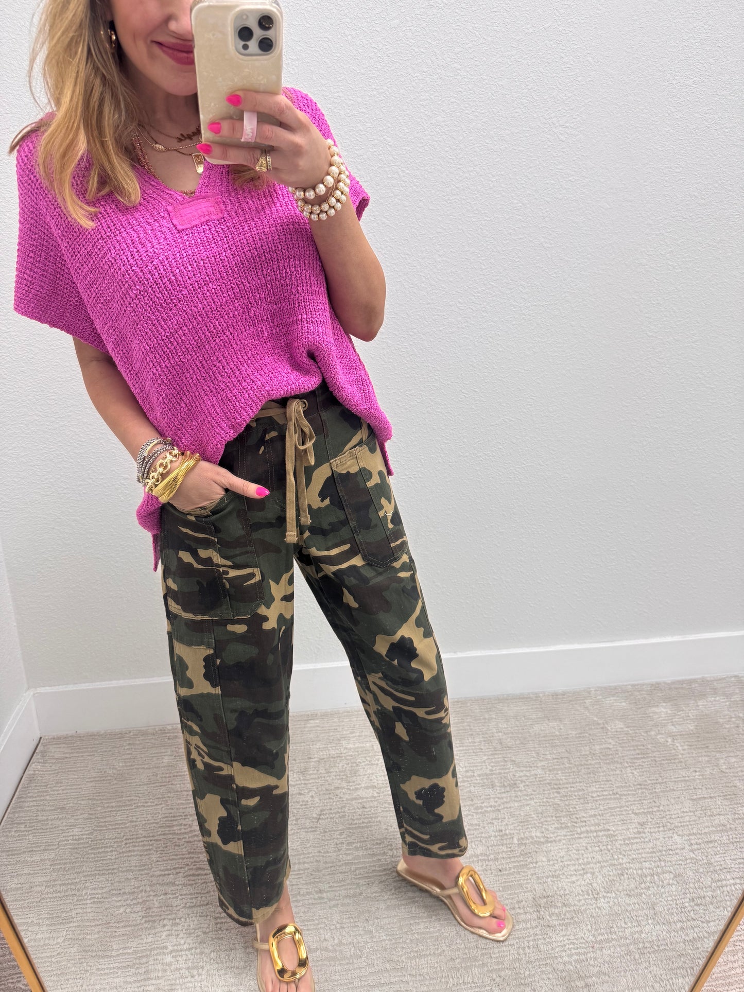 Mauve Knit Short Sleeve Top