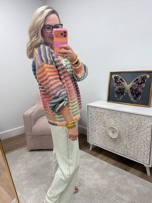 Multi Color Open Cardigan