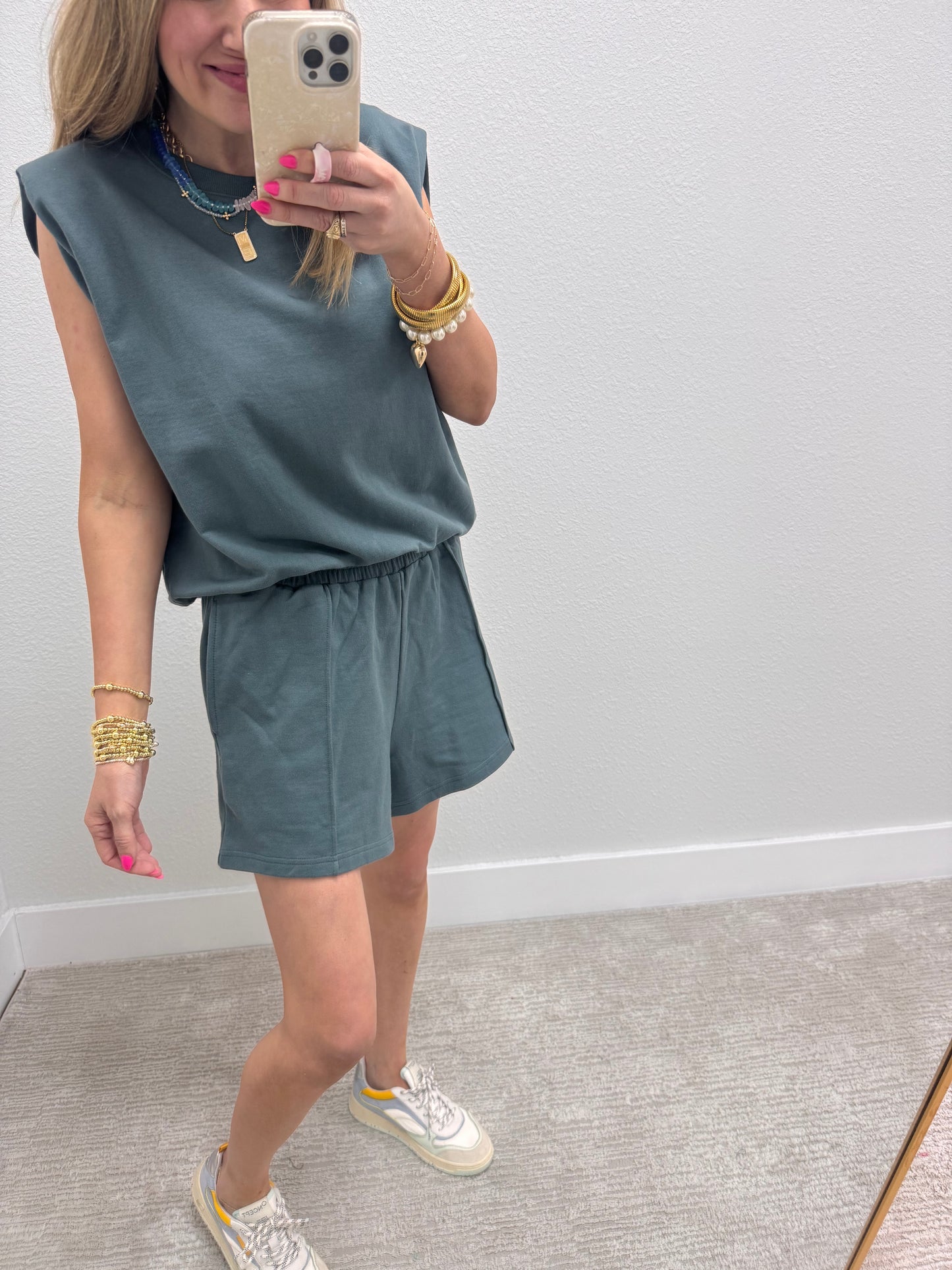 Ash Jade French Terry Sleeveless Short Set