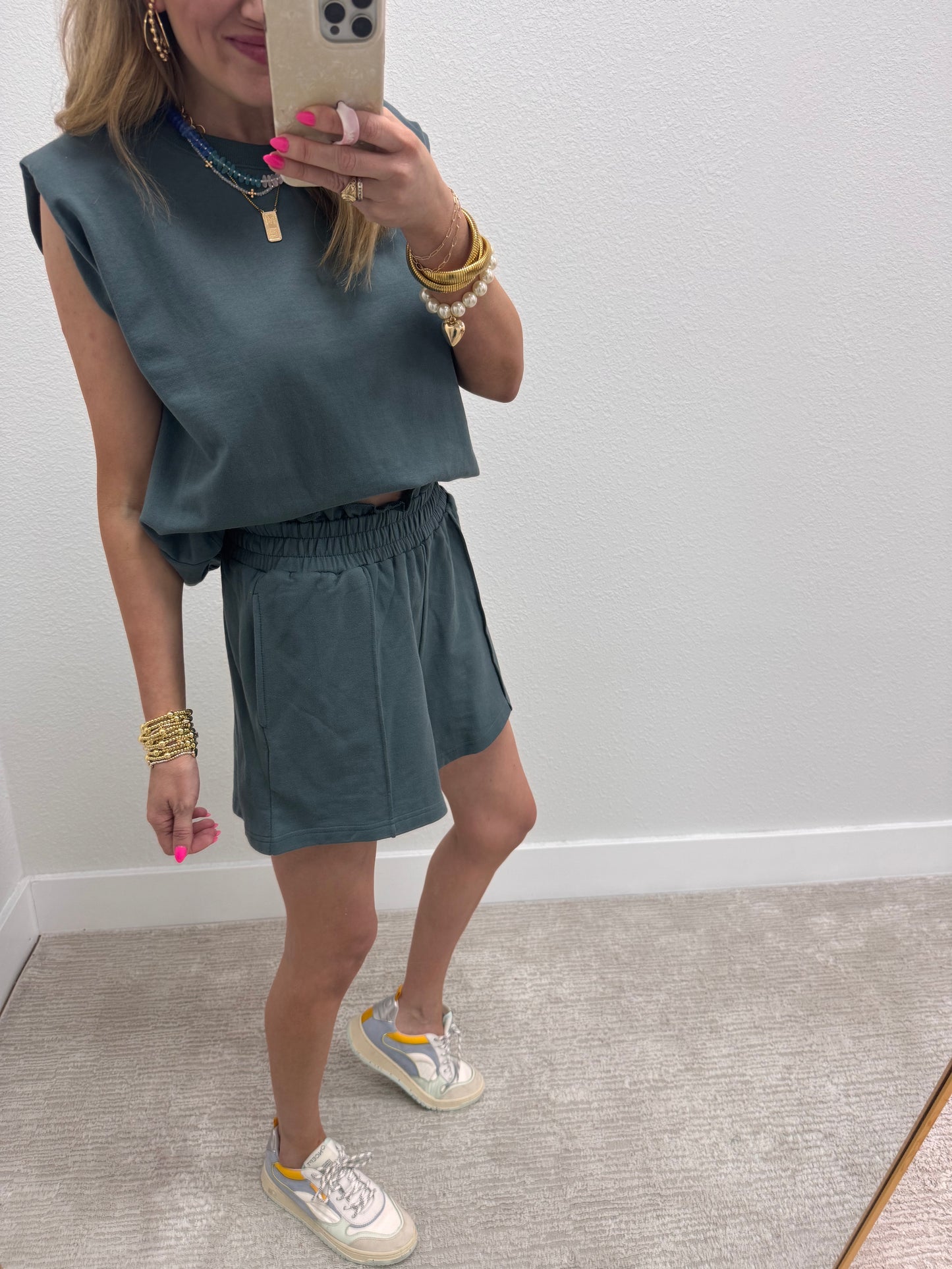 Ash Jade French Terry Sleeveless Short Set