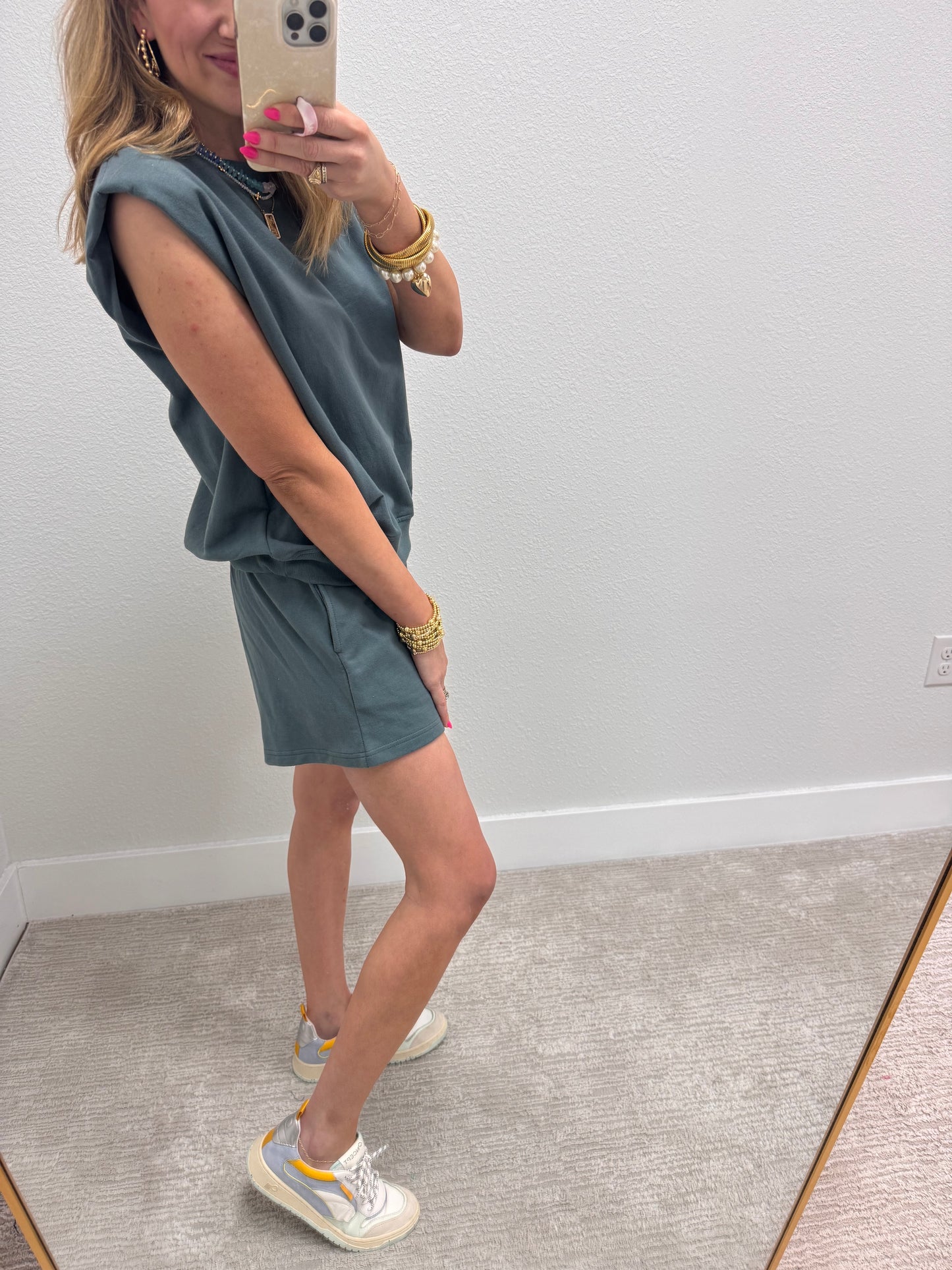 Ash Jade French Terry Sleeveless Short Set
