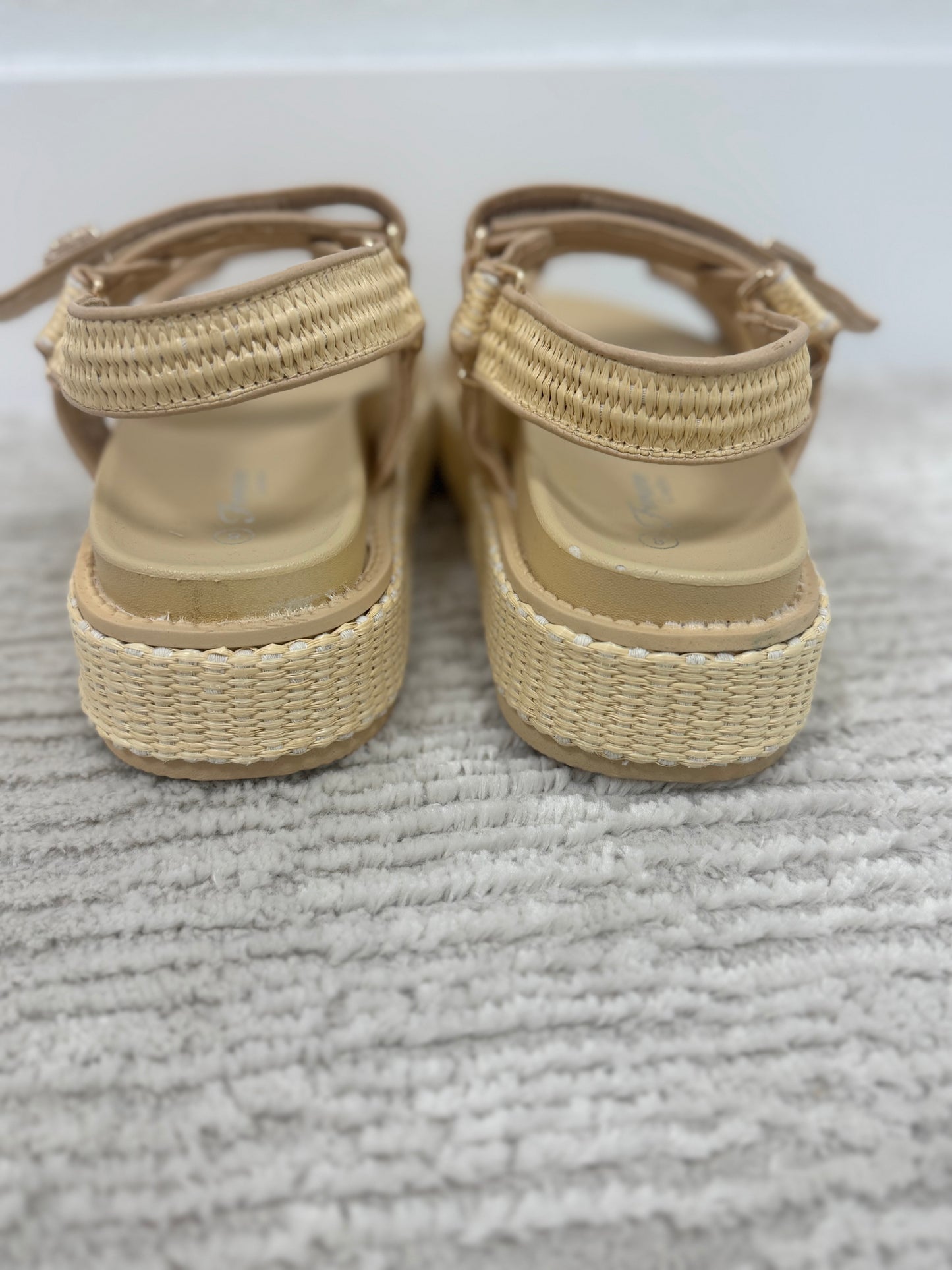 Raffia Strap Wedge Sandal