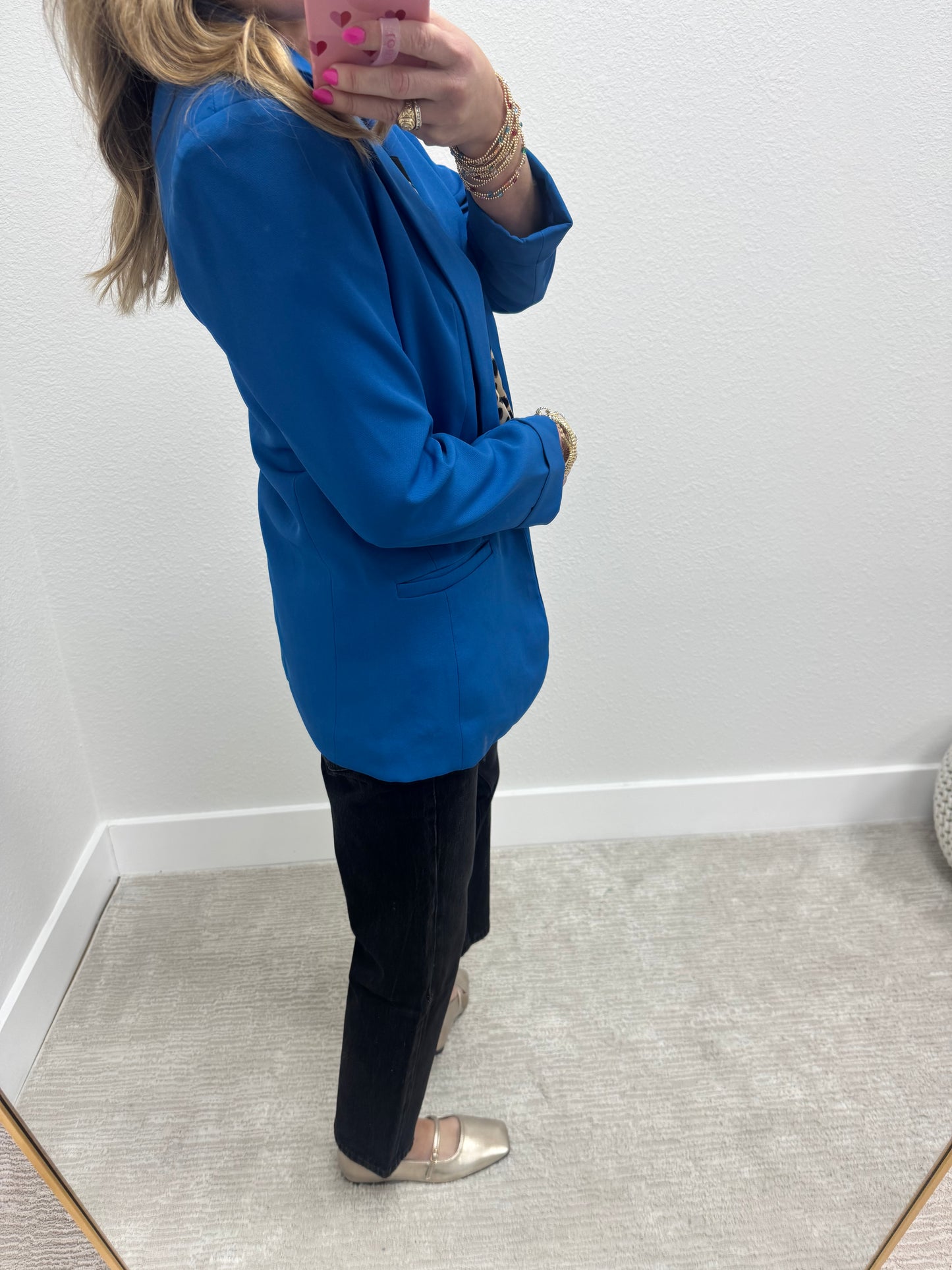 Sky Blue Open Front Classic Blazer