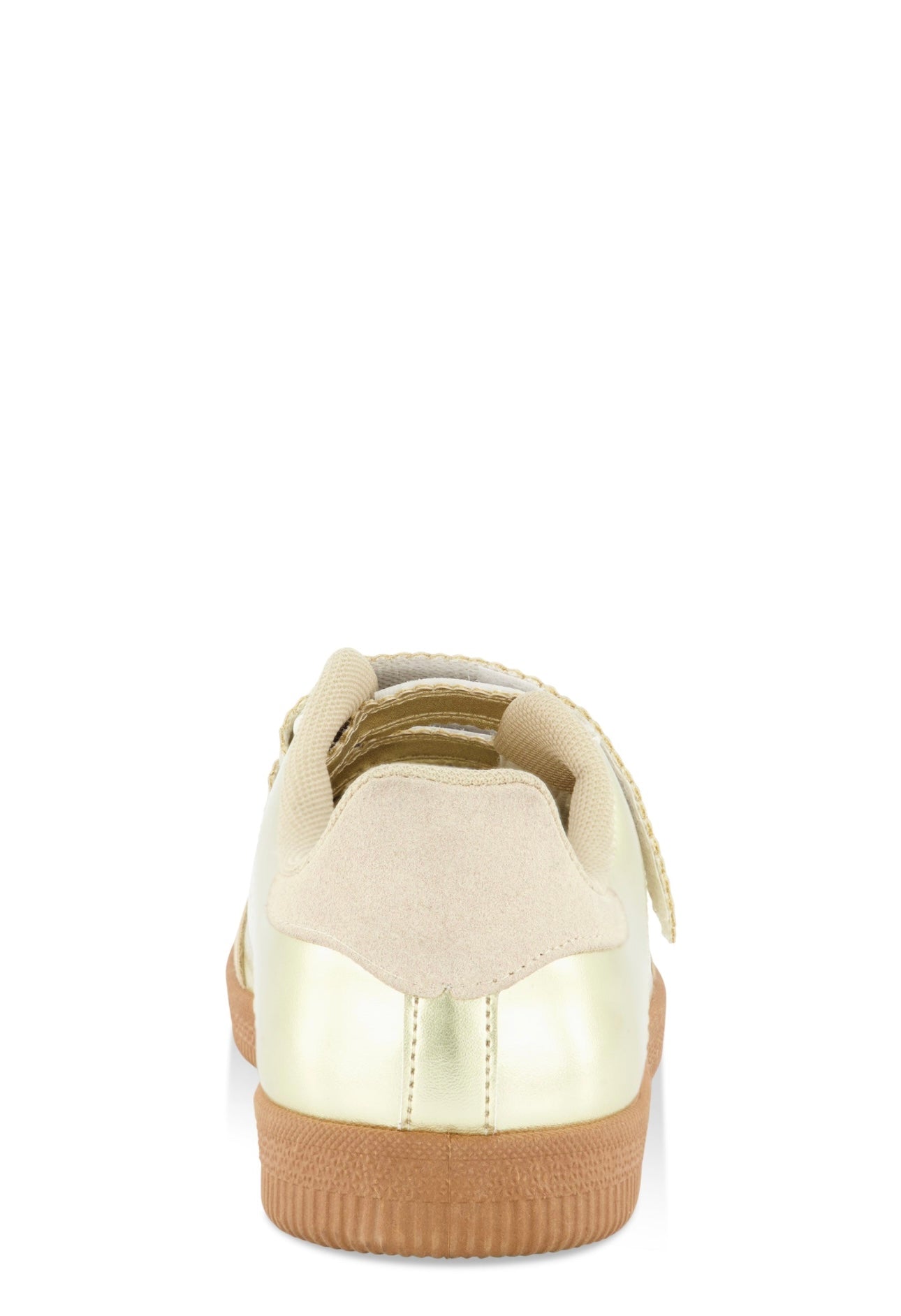 Gold Velcro Strap Sneakers