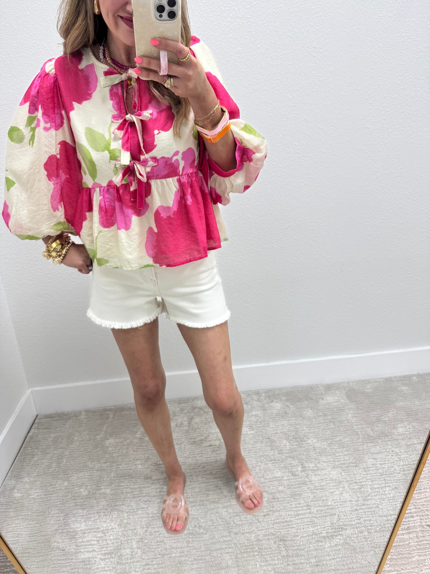 Pink Clear Rubber Interlocking G Sandals