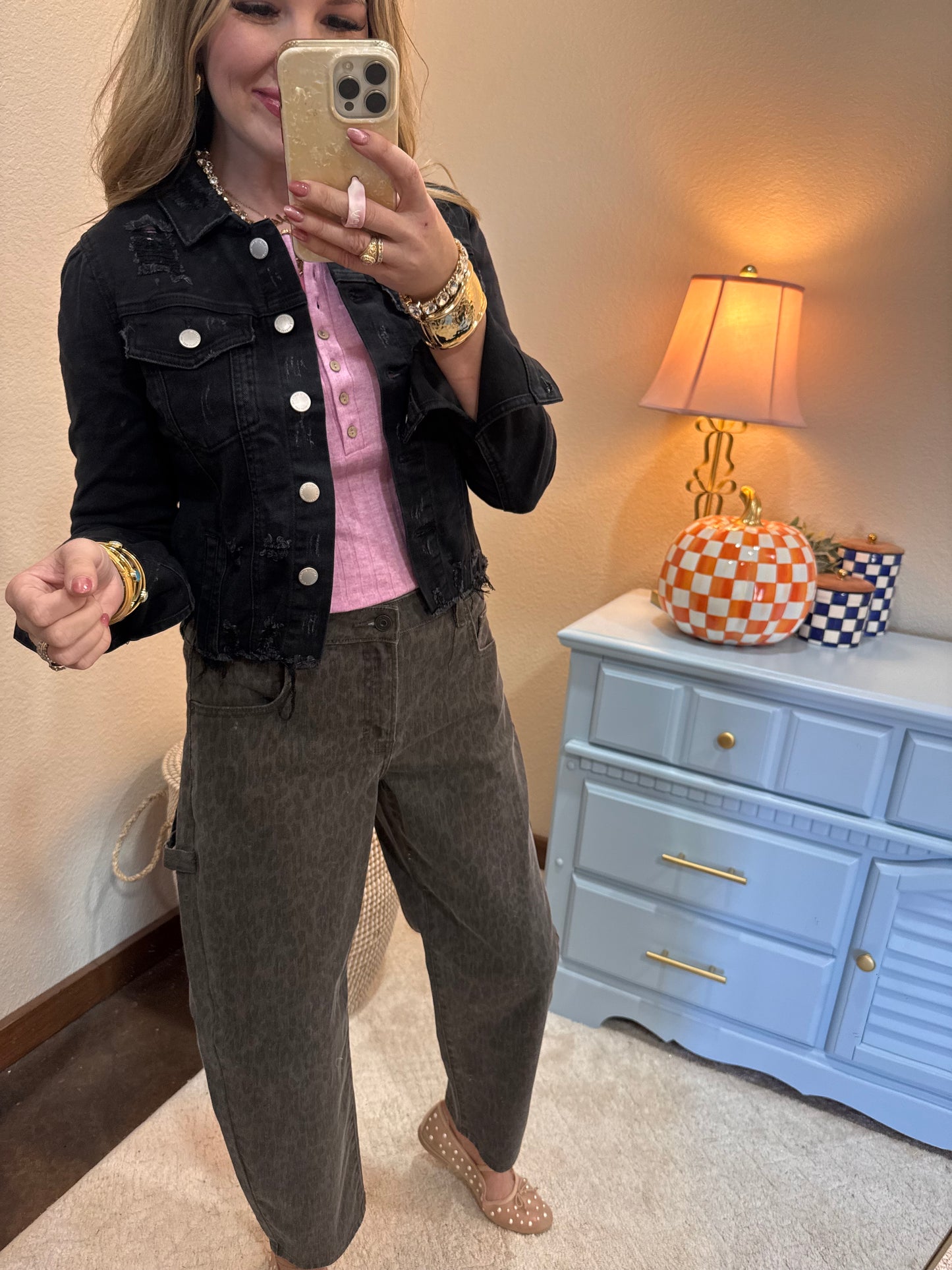 Mauve Ribbed Long Sleeve Button Down Top