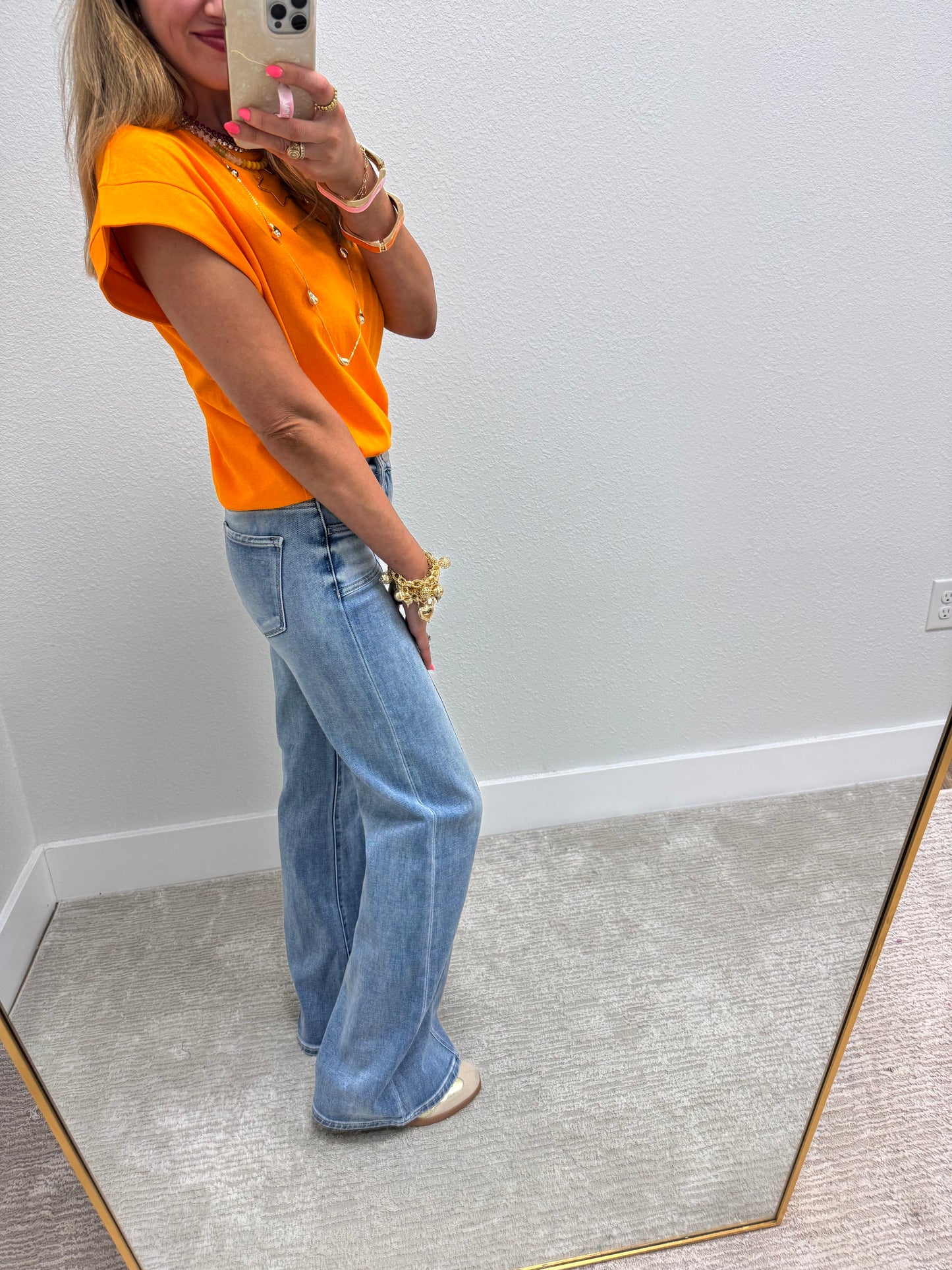 Orange Sleeveless Top
