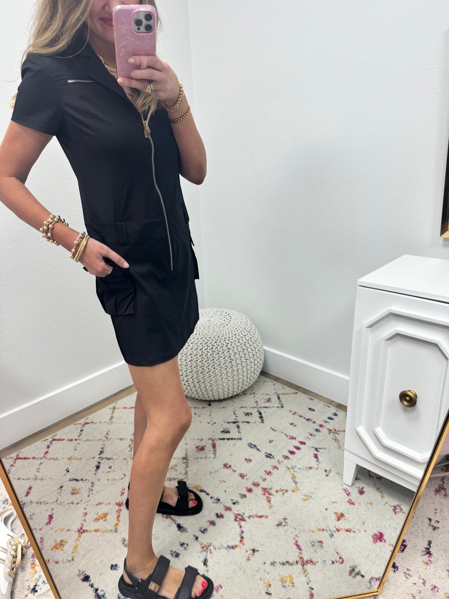 Athletic Style Collared Zip up Dress (2 colors!)