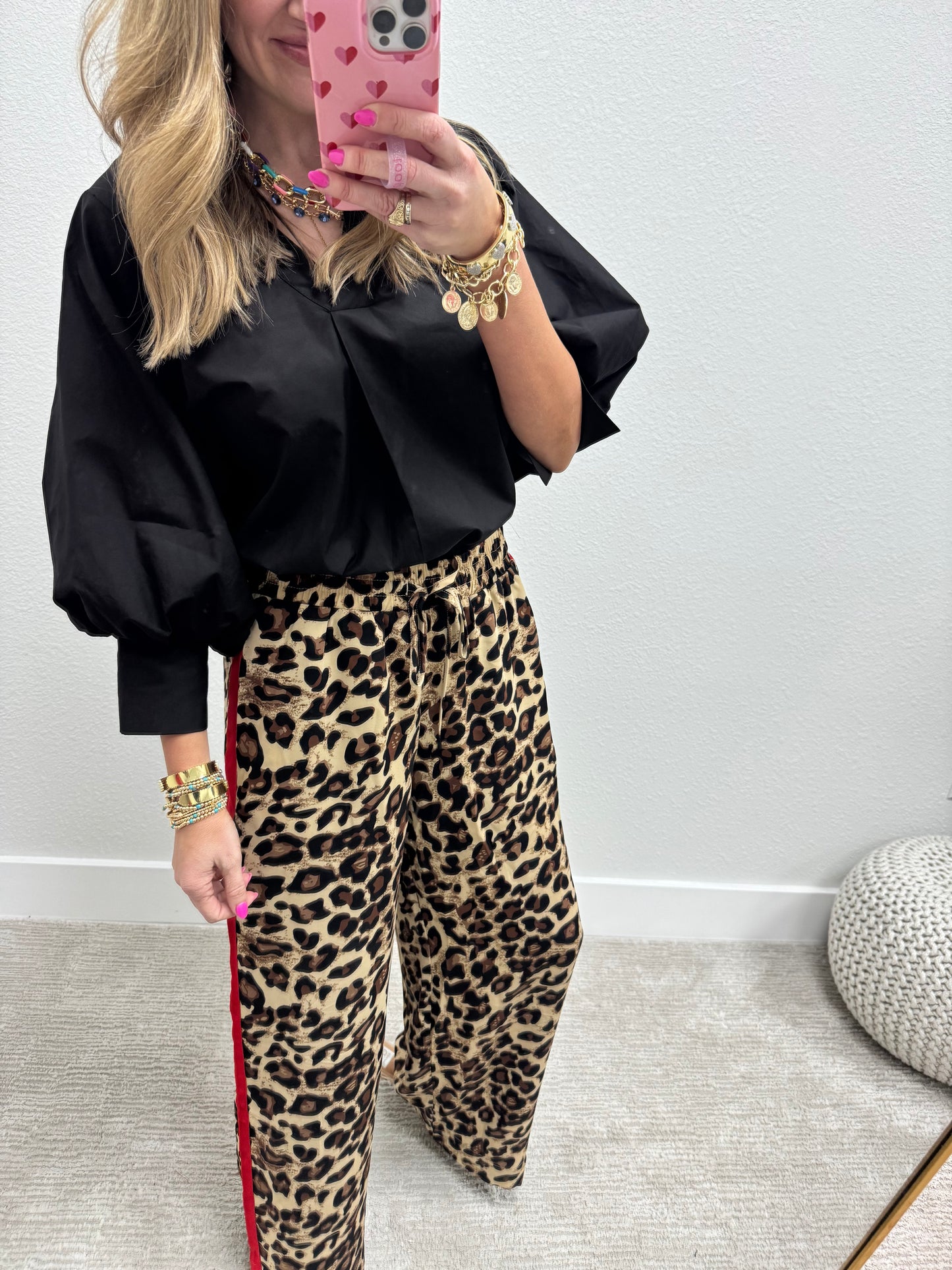 Red Stripe Leopard Pants