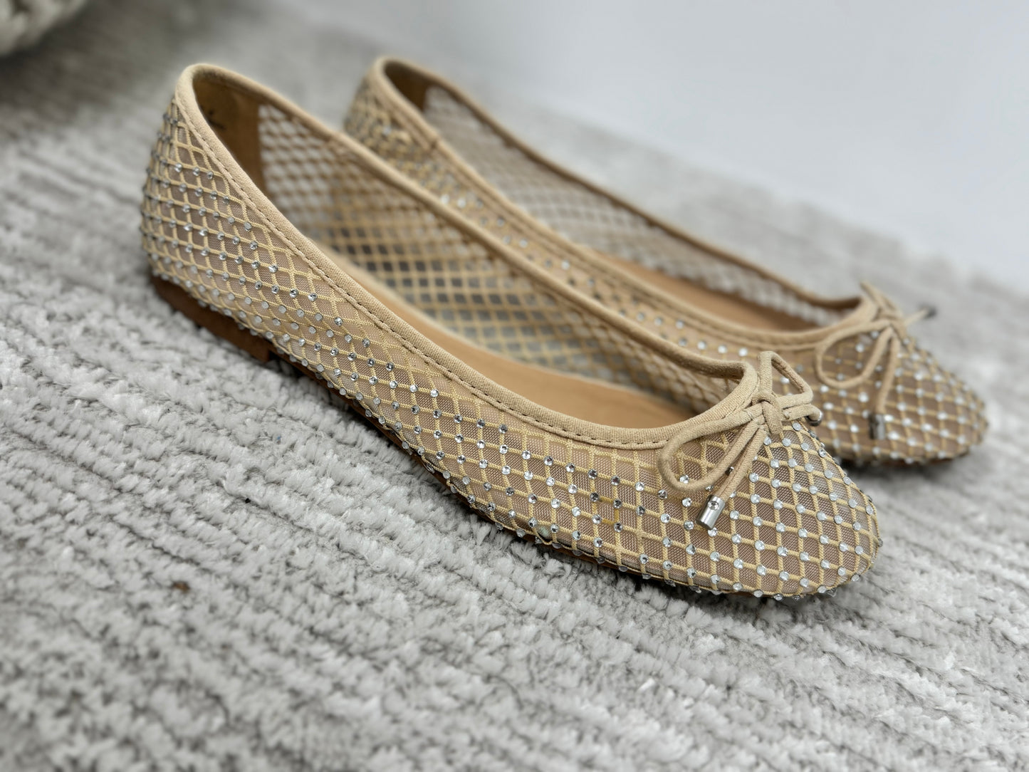 Nude Rhinestone Ballet Flat